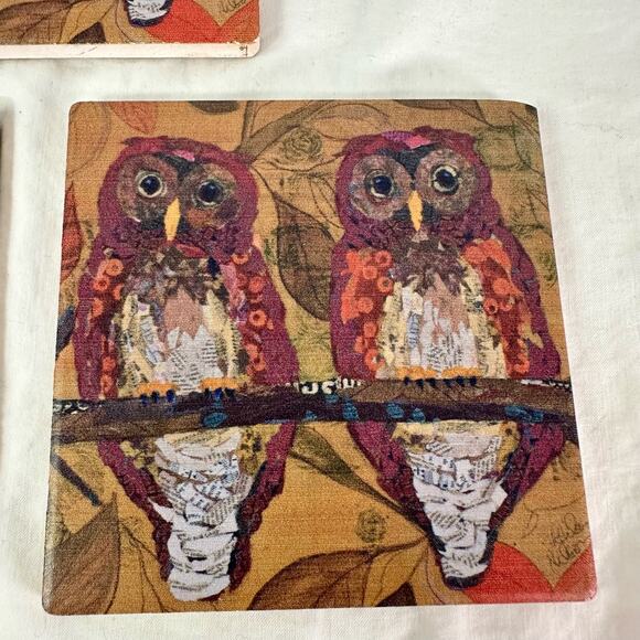 Thirstystone Set of 3 Hoo Hoo Owl Bird Coasters by Elizabeth St. Hilaire Nelson - Picture 4 of 7